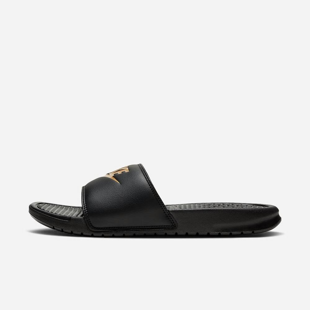 Claquette Nike Benassi JDI Noir 8930-624 Black/Metallic Gold Homme | KAS-63541141